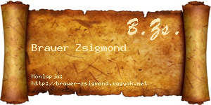 Brauer Zsigmond névjegykártya